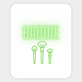 Baddie - White/Green Sticker